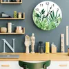 Orologi da parete Piante tropicali verdi Foglie Decorazioni per la casa Cucina moderna Camera da letto Orologio da soggiorno