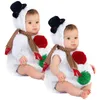 Halsdukar lindar baby juldräkt pojkar flickor kostymer kläder snögubbe cosplay jumpsuit huva bodysuit och halsduk set höst vinter kläder 231129