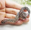 Brooches Retro Design Brown Snake Animal Party Brooch Pin For Women Unisex Beauty Cubic Zirconia Flower Weddings Pins Gifts