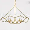 Chandeliers American Copper Chandelier LED Lamp Transparent Birds Double-Decker Suspension Living Room Decor Pendant Home Lighting PA0226