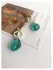 Halskette Ohrringe Set INS Farbe Grün Glasierte Perle Asymmetrisch Panel Nische SOMMER Mädchen Chic Schlüsselbeinkette Feenschmuck