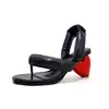 Slippers sweet Love shaped heel summer shoe leather sandals buckle fashion sexy high heels party dress casual flip flops 231130