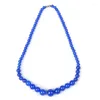 Chains Pure Blue With Transparent Gem 6-14mm DIY Jasper Necklace 18inch Concise Temperament For Women Female H80