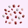 False Nails High Quality 24PCS Shiny Press On Sweet Style Wearable Full Cover Long Fake Removable Save Time With Jelly Gel/Glue