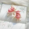 Hair Clips Pearl Comb Hanfu Headdress Wrapped Flower Peach Embellishments Jewelry Fashion Hairwear Accessories For Girls