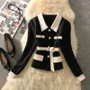 여자 재킷 스프링 재킷 여성 2023 가을 코트 짧은 슬림 긴 슬리브 코트 암컷 겉옷 검은 색 패션 oaired