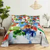 Bedding sets Santa Claus Queen Sheet Set Kid's Flat Sheet Boys and Girls Bed Sheets and Pillowcases Christmas Gifts Bed Sheet Set Bedding Set 231129