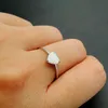 Bagues Grappe Bague Délicate Argent Sterling 925 Opale de Feu Coeur Femme Bijoux Pour Cadeau