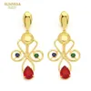 Dos boucles d'oreilles SUNNESA Dubai Lager goutte bijoux accessoires 18k couleur or mode géométrique pour les femmes cadeau de fête de mariage