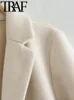 Kadın Yün Karışımları Traf 2023 Camel Renk Sonbahar Kadın Palto Uzun Kollu Gevşek Ceket Vintage Trençkot Kadın Takım Giyim Sıcak Y2K Eski Para Stili 231129