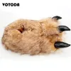 Slippers Winter Unisex Poot Slippers Bear Claw Indoor Home Schoenen Zachte stof Huis Pluche Schoenen Koppels Leuke Grappige Harige Slides Schoenen Vrouw 231130