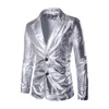 Mens Suits Blazers Shiny Male Blazer Gold Silver Black Jacket Suf Stage Singer Coat Halloween Party Cosplay Costume 231129