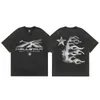 Hellstar Designer T-shirt Hipster Parker dit chanter lavé à la main gris haute version hommes et femmes à manches courtes High Street Fashion Hellstar Shirt 744