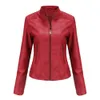 Manteau de moto en simili cuir pour femmes pour femmes veste rouge café Moto Biker fermeture éclair marine violet marron Chaqueta Jaqueta Couro 231129