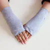 Five Fingers Gloves Fashion Women Hand Warmer Winter Stretch Fingerless Glove Female Sunscreen Half Finger Short Solid Color Mitten