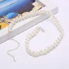 Choker Bohemian Multi Layer Simulerat rund Pearl Necklace Collar Uttalande CLAVICLE Kedja Kvinnor Bröllop smycken