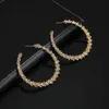 Очаровательные модные серьги-кольца со стразами, большие круглые серьги, простые серьги, большие круглые серьги золотого цвета для женщин 231129