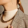 New Punk Gold Color Choker Necklace Collar Hip Hop Big Chunky Aluminum Thick Thin Round Bead Chain Necklace Women Jewelry305t