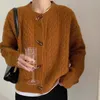 Women Swatters Kobiety Buttons Up Knitted Cardigan Płaszcz żeber