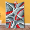 Blankets Swaddling Flannel Blanket Gray Black Red White Swirls Throw Blanket for Sofa Bedroom Couch Travelling All Season Air Conditioning Blankets R231130