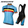 Kan worden aangepast Retro België wielertrui koersbroek heren fietskleding draag nowgonow pro racing ropa ciclismo gelpad road 1810