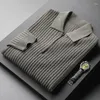 Herensweaters Trui van hoge kwaliteit Luxe Pit Warm Herfst en winter Mode Rits Revers Poloshirt Casual Breien T-shirt met lange mouwen