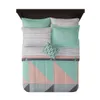 Set di biancheria da letto Mainstays Set piumino geometrico da 8 pezzi grigio e verde acqua in una borsa con lenzuola complete 231129