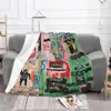 Blankets Basquiat Famous Graffiti Blanket Flannel All Season Multi-function Soft Throw For Bedding Couch Quilt210q