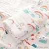 Blankets Swaddling Baby blanket 100% cotton 4 layers newborn swaddle blanket cartoon high-density breathable children's blanket R231130