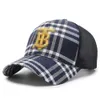女性Bハット野球キャップ野球キャップハットデザイナー帽子野球ハットキャップメンズキャップバーファッショナブルな格子縞のキャップバーブリー刺繍文字屋外6RRZ GCN4
