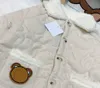 Luxury cotton toddler jumpsuits Plush lapel new born baby clothes Size 66-100 Doll Bear Pattern Winter infant bodysuit Nov25