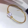 Moda Au750 vero oro puro pawnable perle Akoya braccialetto braccialetto gioielleria raffinata bracciali donna gioielli