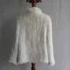 Frauen Pelz Faux Pelz Frauen Winter Echt Kaninchen Pelz Gestrickte Mantel Weibliche Casual Langarm Echte Pelz Jacke Warme Dicke outwear Femme 231129