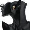 Boucles d'oreilles créoles 1 paire en acier inoxydable plaqué or en forme de C ronde pour bijoux de mode classiques femmes filles cadeaux résultats en vrac en gros