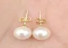 Real Pearl Vi säljer bara Real Pearl Beautiful Ett par 910mm naturligt South Sea White Pearl Earring8814369