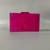 Kvällspåsar Rose Carmine Plaid Wallet Women Brand Luxury Wedding Party Bag Acrylic Box Day Clutches Mini Purse 231130