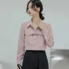 القمصان البلوزات النسائية السيدات والفتيات preppy pink wi الموضة C