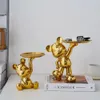 Neuheiten: Kawaii-Bär-Statuen-Tablett, kreatives Wohndekor-Zubehör, modernes Zimmer, Schreibtisch-Ornament, Tier-Statuette, Aufbewahrungsgeschenk 231129