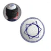 Berets Flat Top Jewish Kippah Hat Embroidery White Yarmulke For Women Men Breathable Traditional Religious Observances