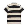 Designer new women t shirt Correct High Version Red Apricot Stripe Sleeve Polo Shirt