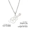 Pendant Necklaces Dreamtimes Musician Violin Stainless Steel Gold Color Hollow Necklace For Women Girl Music Jewelry Gift