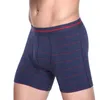 Poltas de moda moda boxers longos masculinos cueca algodão boxershorts de calcinha listrada esportiva masculina u convexo bolsa boxeador para menn