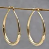 Boucles d'oreilles à breloques couleur or pour femmes, cerceau lisse, à la mode, bijoux de fiançailles, cadeau de mariage, 231129