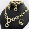 Wedding Jewelry Sets Dubai Gold Color Set For Women Luxury Quality Necklace Earrings Ring Bracelet 4PCS Party Gift 231130