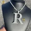 Pendentif glacé personnalisé Moissanite diamant 925 argent Vvs Moissanite lettre collier pendentif Hip Hop bijoux
