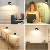 Wandlamp LED LICHT 360 Roteren Oplaadbare gemonteerde SCONCE -lampen Moderne Noordse Luminaire Indoor Decor Dordelless