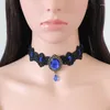 Kedjor mode kreativ spets sammet choker kristall halsband kvinnor halsband sexig estetisk klavikelkedja party krage smycken gåva