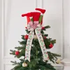 Noel Dekorasyonları Noel Ağacı Topper Şapka Klasik Şapka Ev Dekorasyonu için Yay Tatil Süslemesi 231129