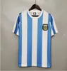 Retro 1986 Argentina Camisa de futebol Maradona CANIGGIA 1978 1996 Camisa de futebol Batistuta 1998 RIQUELME 2006 1994 ORTEGA CRESPO 2014 MESS IS kits de camisa de futebol