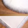 Dywany Faux Fur Area Dug Puszysty dywan okrągły kształt 6 cm stos do salonu sypialnia morska Zestaw do domu Deco 110 cm
